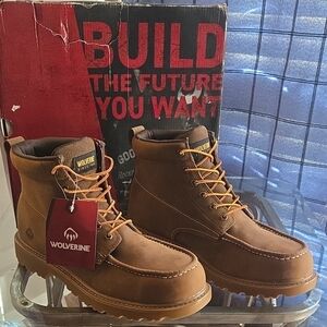 Wolverine Tan Leather Mens Work Boots Size 13
